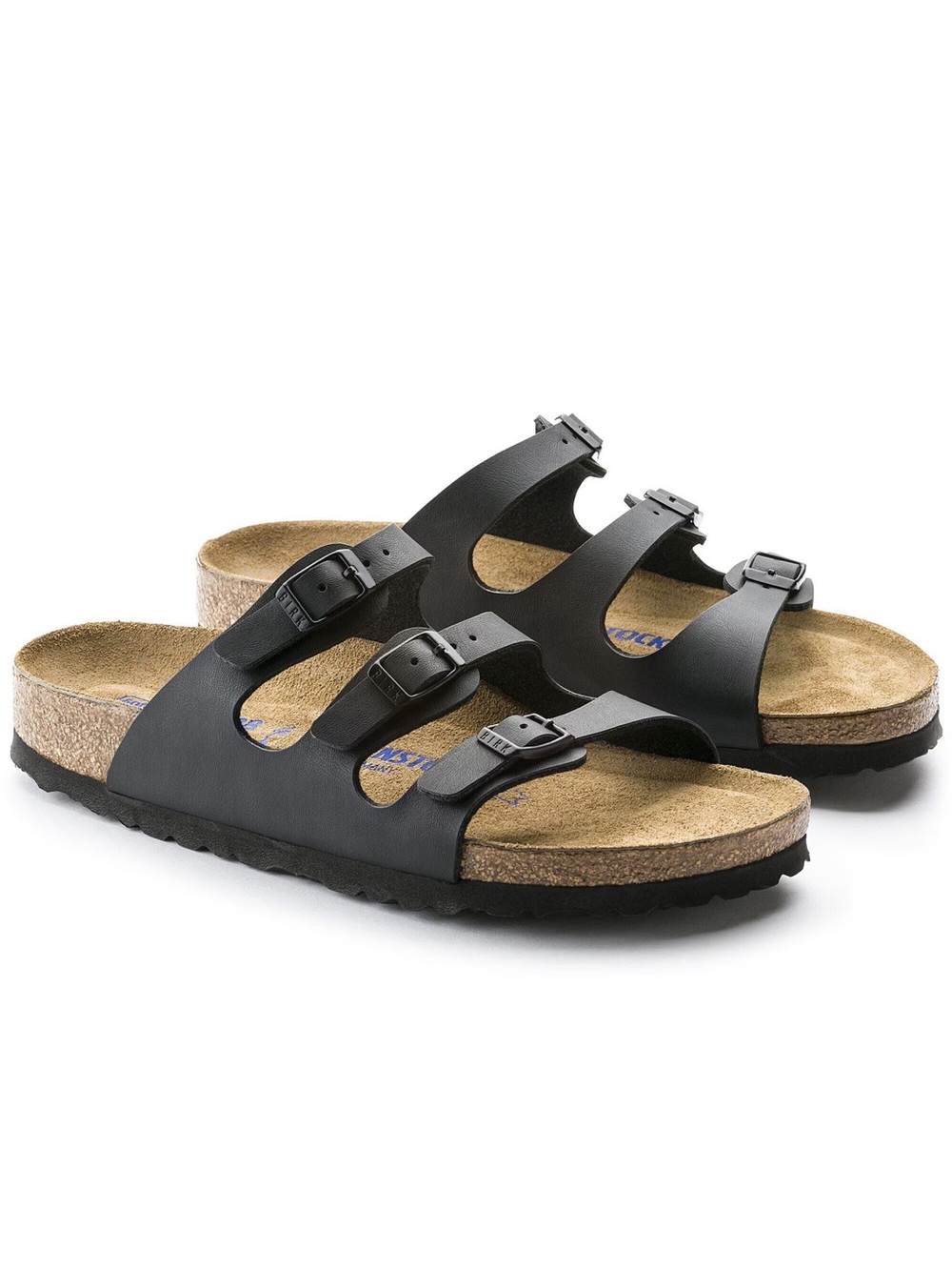 Birkenstock Women’s Black Triple Strap Cork Footbed Sandals - Size 39 - Picture 7 of 9